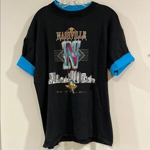 Vintage - graphic tshirt, OS, teal/black, Nashville
